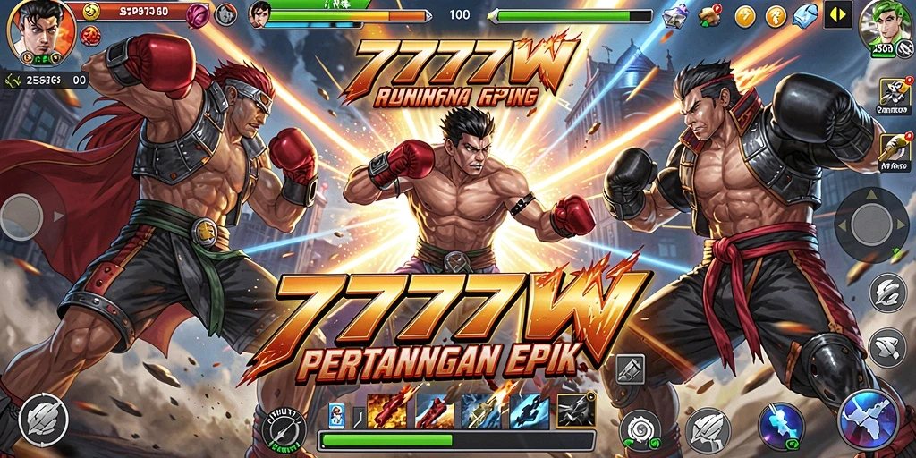 Tampilan gameplay yang intens dan seru dari 7777W.