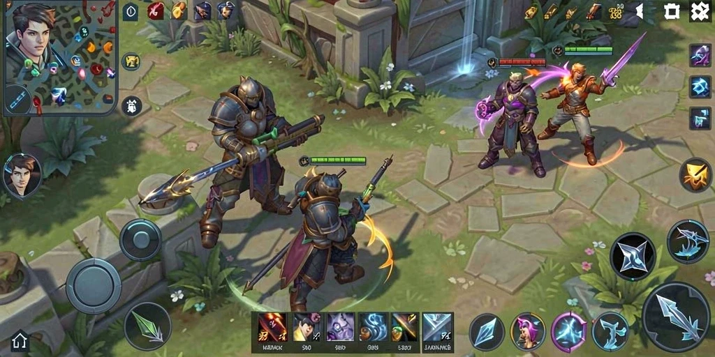 Screenshot utama DAM88 menampilkan aksi MOBA yang memukau.