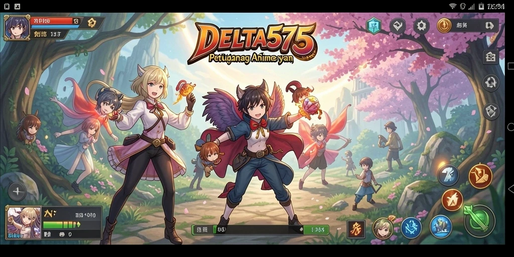Tampilan gameplay dinamis dari game Anime DELTA575 yang menarik.