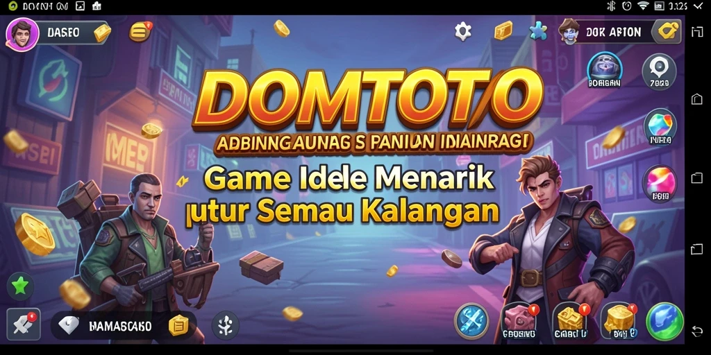Tampilan gameplay DOMTOTO dengan elemen Idle yang menarik.