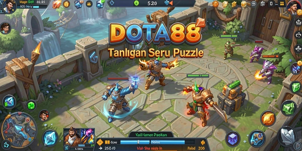 Tampilan gameplay <strong>DOTA88</strong> yang penuh warna dan menantang.