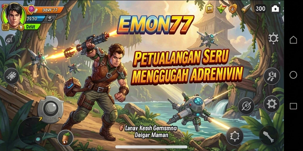 Tampilan permainan EMON77 yang penuh aksi dan petualangan seru.