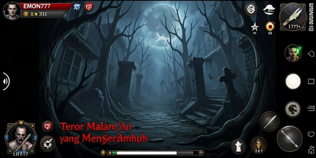 Gameplay EMON777 yang menegangkan dengan suasana horor yang kental.