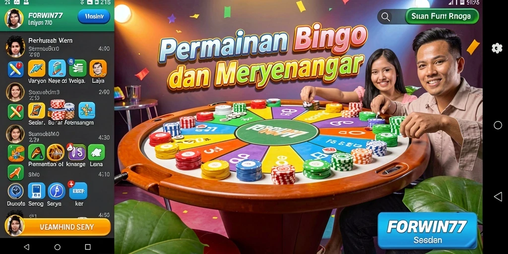 Tampilan gameplay seru FORWIN77 dengan banyak pemain bingo aktif.