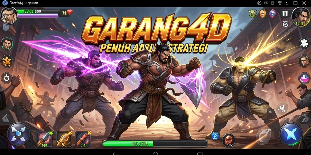 Screenshot GARANG4D menampilkan pertarungan dinamis antara karakter di arena.