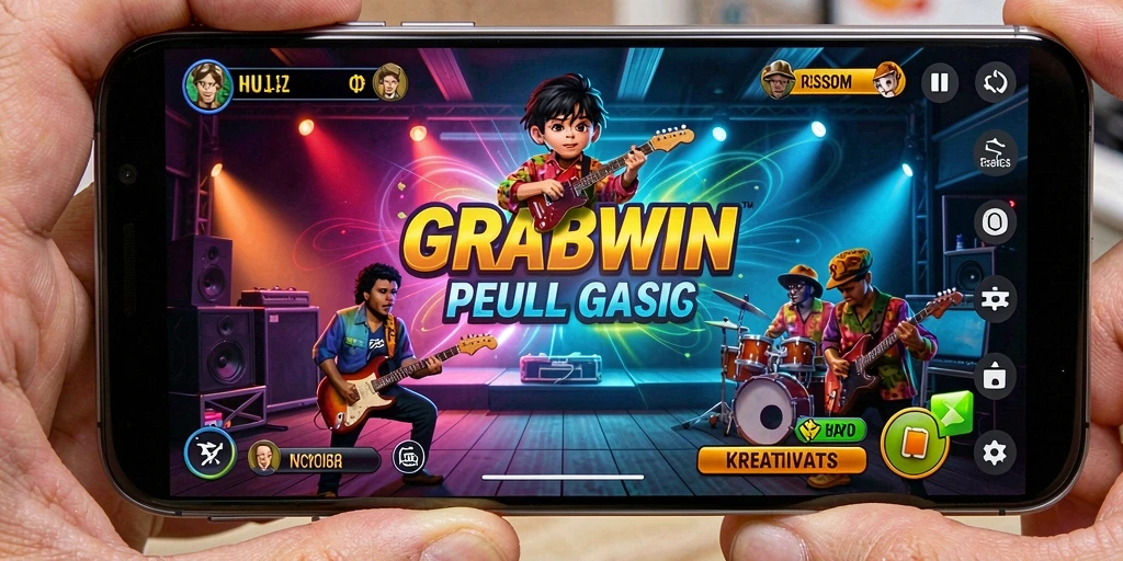 Screenshot gameplay GRABWIN menampilkan keseruan bermain musik.