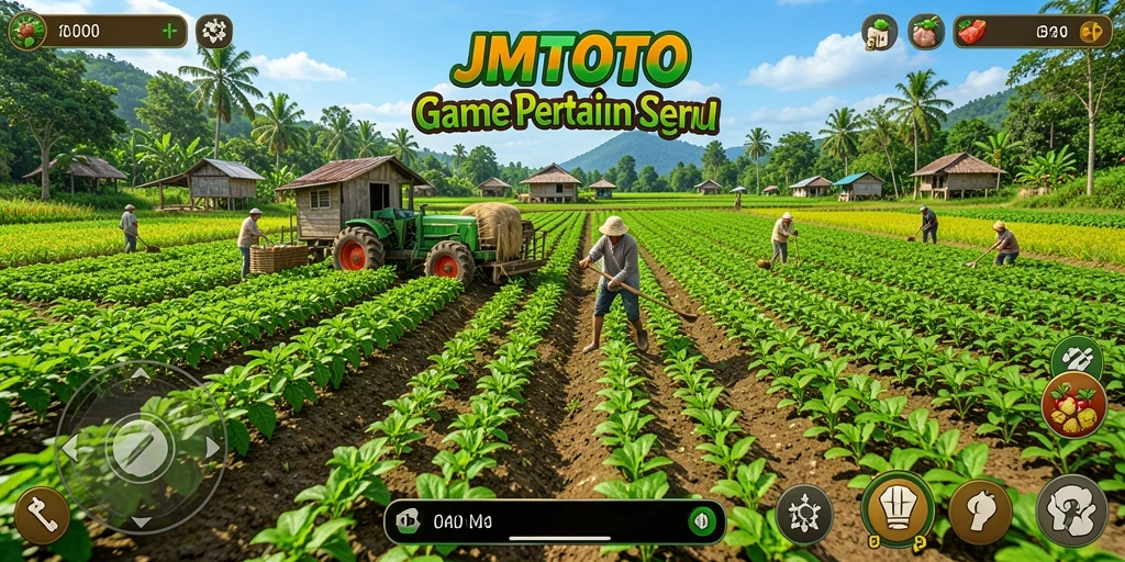 Screenshot gameplay JMTOTO menampilkan aktivitas pertanian yang menarik.