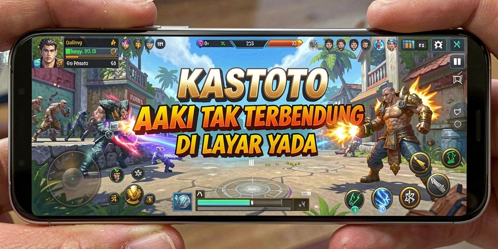 Screenshot KASTOTO menampilkan aksi seru dalam pertempuran melawan musuh.