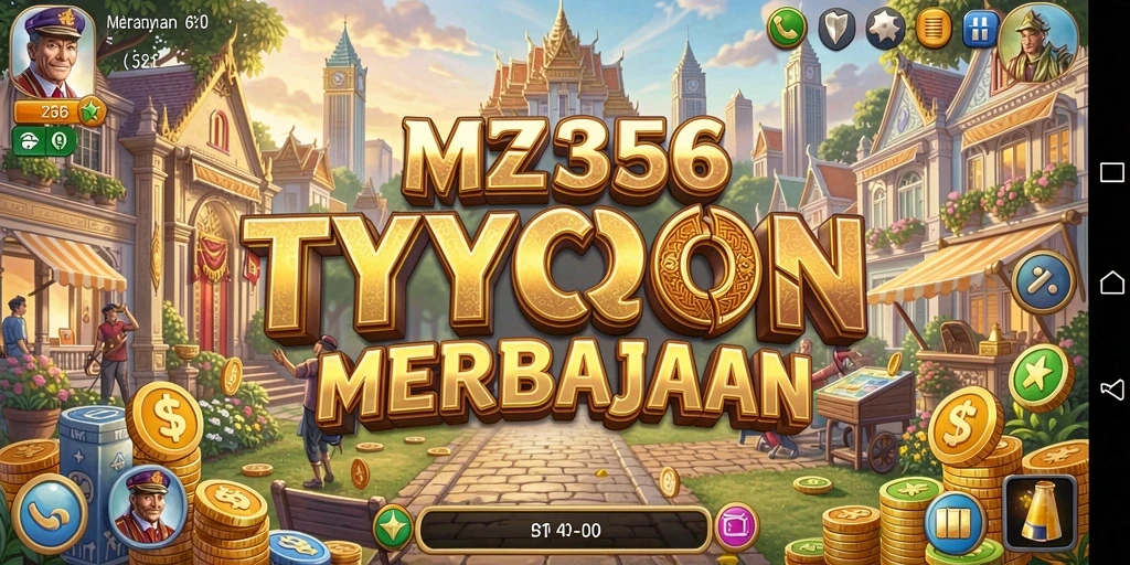 Screenshot gameplay MZ356 menampilkan antarmuka Tycoon yang menarik.