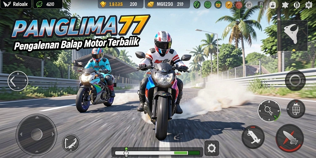 Tampilan gameplay PANGLIMA77 yang penuh adrenalin dan kecepatan tinggi.