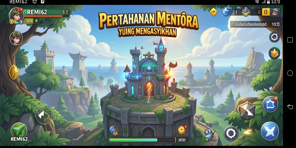 Tangkapan layar menampilkan aksi gameplay Tower Defense yang mendebarkan.