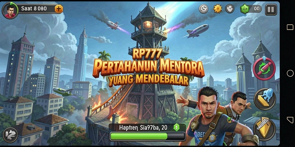 Tampilan aksi pertahanan menara dalam RP777 yang menantang.