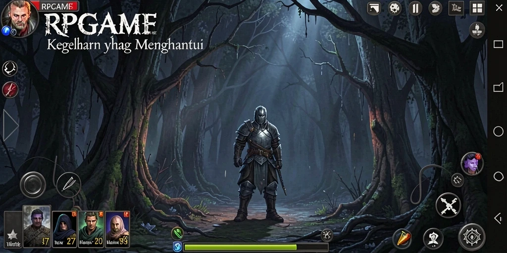 Screenshot gameplay RPGAME dengan suasana Horror yang mencekam.