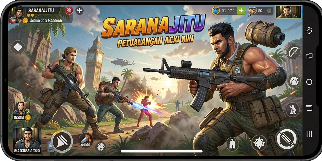 Tampilan gameplay SARANAJITU yang penuh aksi dan ketegangan.