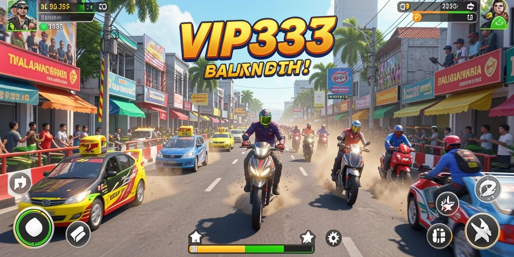Tangkapan layar dari gameplay balap yang mendebarkan di VIP333.