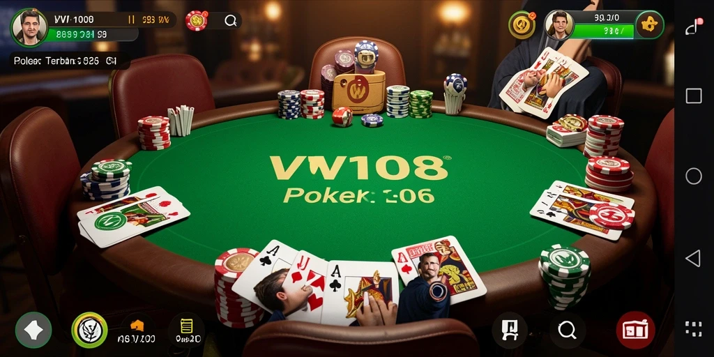 Tampilan gameplay yang seru dari aplikasi VW108 Poker.