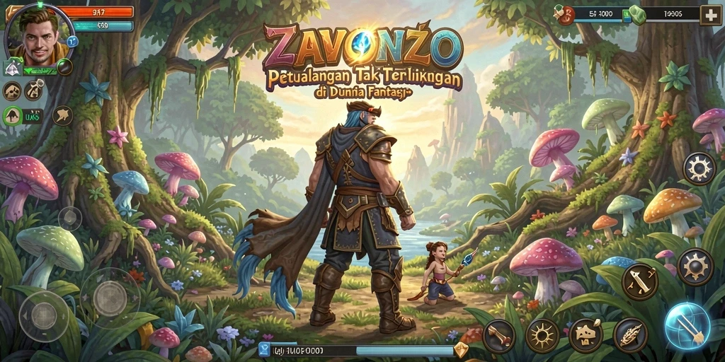 Tampilan gameplay ZAVONZO yang penuh aksi dan eksplorasi.